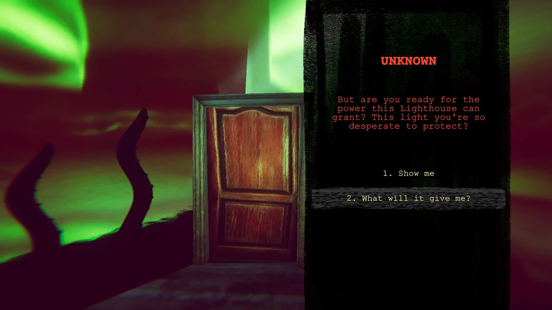 Una delle tante possibilità di dialogo in Static Dread