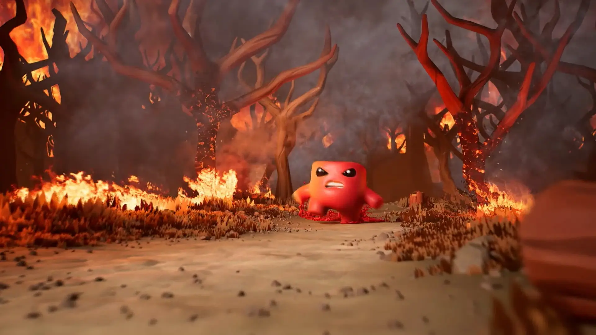 Una cutscene di Super Meat Boy 3D