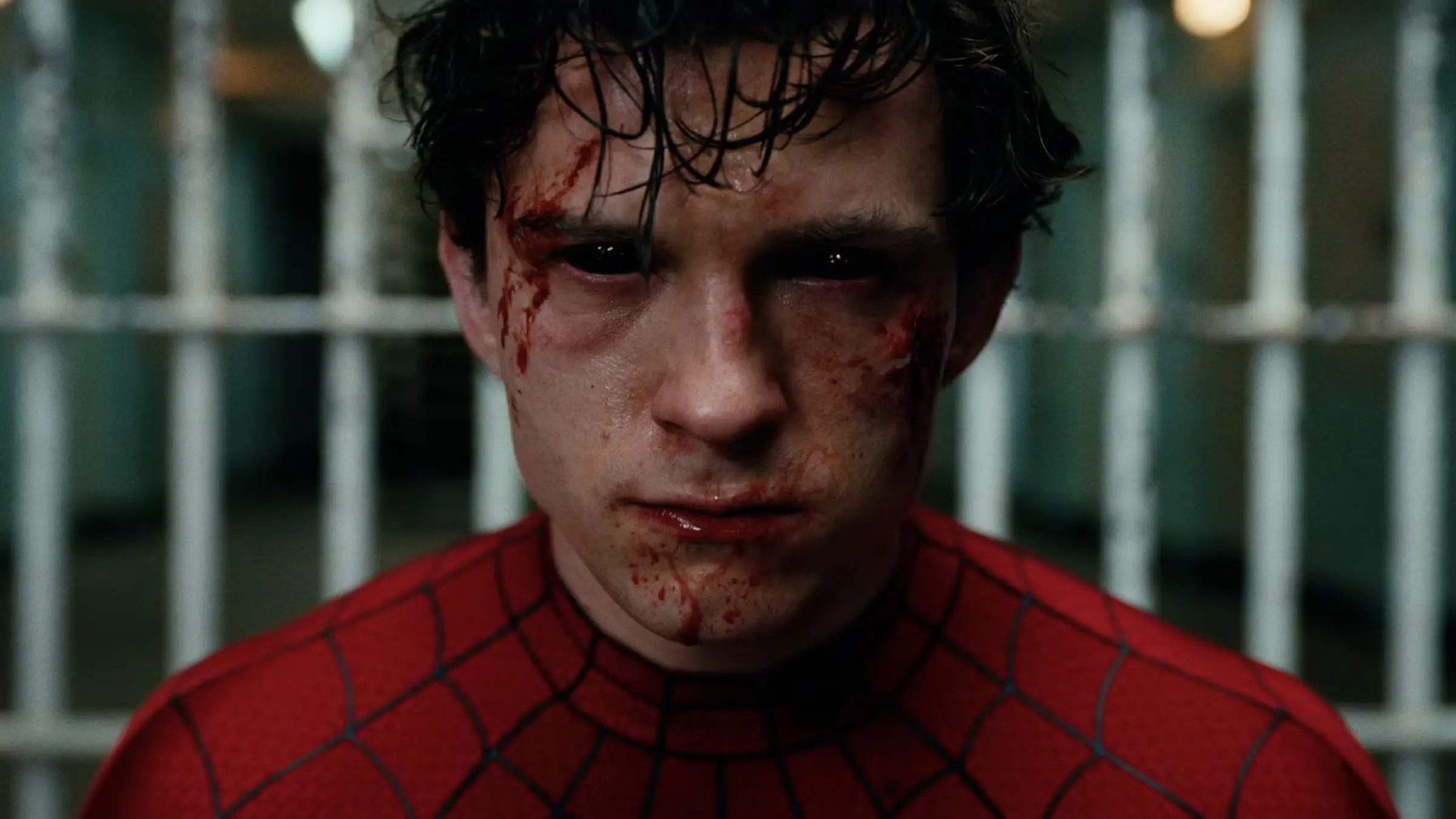 peter parker unmasked with black eyes in spider man brand new day