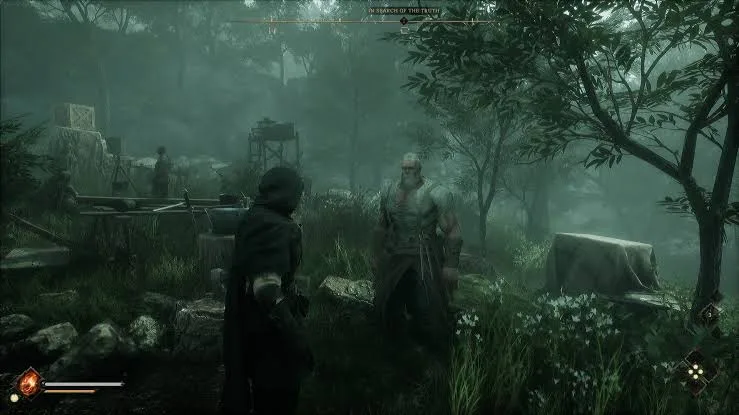 protagonista si approccia a un PNG in The Relic: First Guardian